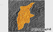 Political 3D Map of Rongjiang, darken, desaturated