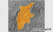 Political 3D Map of Rongjiang, desaturated