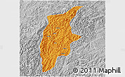 Political 3D Map of Rongjiang, lighten, desaturated