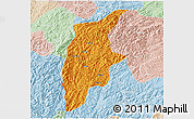 Political 3D Map of Rongjiang, lighten
