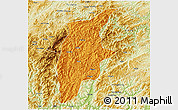 Political 3D Map of Rongjiang, physical outside
