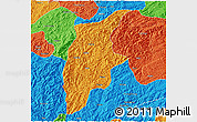 Political 3D Map of Rongjiang
