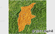 Political 3D Map of Rongjiang, satellite outside