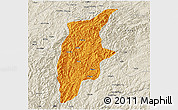 Political 3D Map of Rongjiang, shaded relief outside