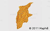 Political 3D Map of Rongjiang, single color outside