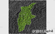 Satellite 3D Map of Rongjiang, darken, desaturated