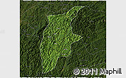 Satellite 3D Map of Rongjiang, darken