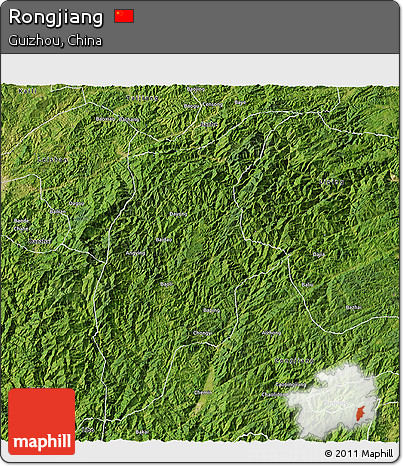 Satellite 3D Map of Rongjiang
