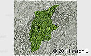 Satellite 3D Map of Rongjiang, lighten, semi-desaturated