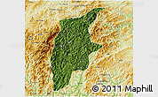 Satellite 3D Map of Rongjiang, physical outside
