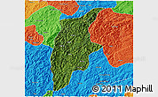 Satellite 3D Map of Rongjiang, political outside