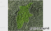 Satellite 3D Map of Rongjiang, semi-desaturated