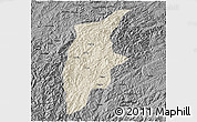 Shaded Relief 3D Map of Rongjiang, darken, desaturated