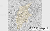 Shaded Relief 3D Map of Rongjiang, desaturated