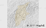 Shaded Relief 3D Map of Rongjiang, lighten, desaturated
