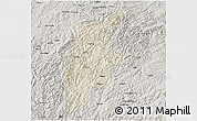 Shaded Relief 3D Map of Rongjiang, semi-desaturated