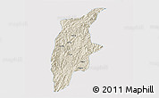 Shaded Relief 3D Map of Rongjiang, single color outside