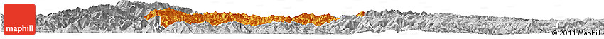 Political Horizon Map of Rongjiang, lighten, desaturated