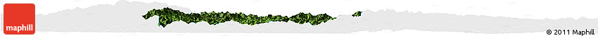 Satellite Horizon Map of Rongjiang, single color outside