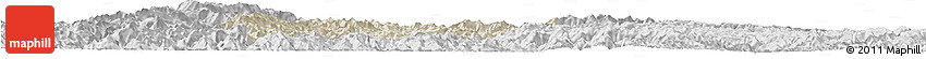 Shaded Relief Horizon Map of Rongjiang, desaturated