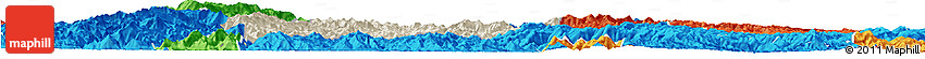 Shaded Relief Horizon Map of Rongjiang, political outside