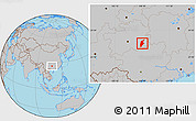 Gray Location Map of Rongjiang