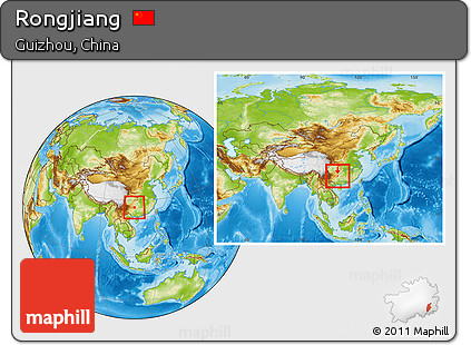 Physical Location Map of Rongjiang, within the entire country