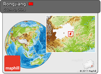 Physical Location Map of Rongjiang, highlighted parent region