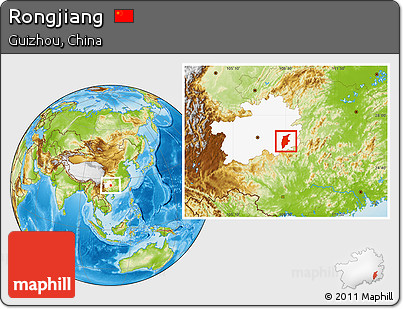 Physical Location Map of Rongjiang, highlighted parent region