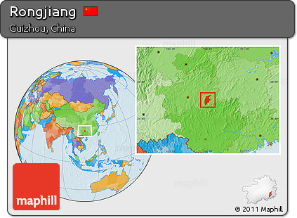 Political Location Map of Rongjiang