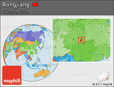 Political Location Map of Rongjiang
