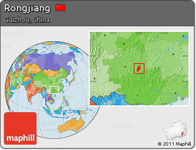 Political Location Map of Rongjiang