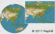 Satellite Location Map of Rongjiang, within the entire country
