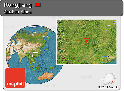 Satellite Location Map of Rongjiang