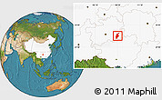 Satellite Location Map of Rongjiang, highlighted country