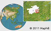 Satellite Location Map of Rongjiang, highlighted parent region