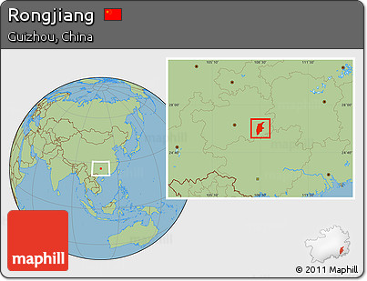 Savanna Style Location Map of Rongjiang