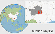 Savanna Style Location Map of Rongjiang, highlighted country, highlighted parent region
