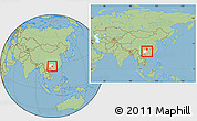 Savanna Style Location Map of Rongjiang, highlighted parent region, within the entire country