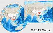 Shaded Relief Location Map of Rongjiang, highlighted country, highlighted parent region, within the entire country
