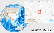 Shaded Relief Location Map of Rongjiang, highlighted country