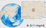 Shaded Relief Location Map of Rongjiang