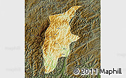 Physical Map of Rongjiang, darken