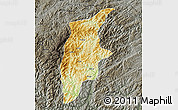 Physical Map of Rongjiang, darken, semi-desaturated