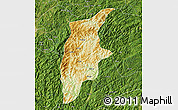 Physical Map of Rongjiang, satellite outside