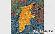 Political Map of Rongjiang, darken, semi-desaturated