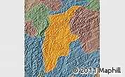 Political Map of Rongjiang, semi-desaturated
