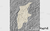 Shaded Relief Map of Rongjiang, darken, desaturated