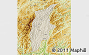 Shaded Relief Map of Rongjiang, physical outside