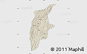 Shaded Relief Map of Rongjiang, single color outside